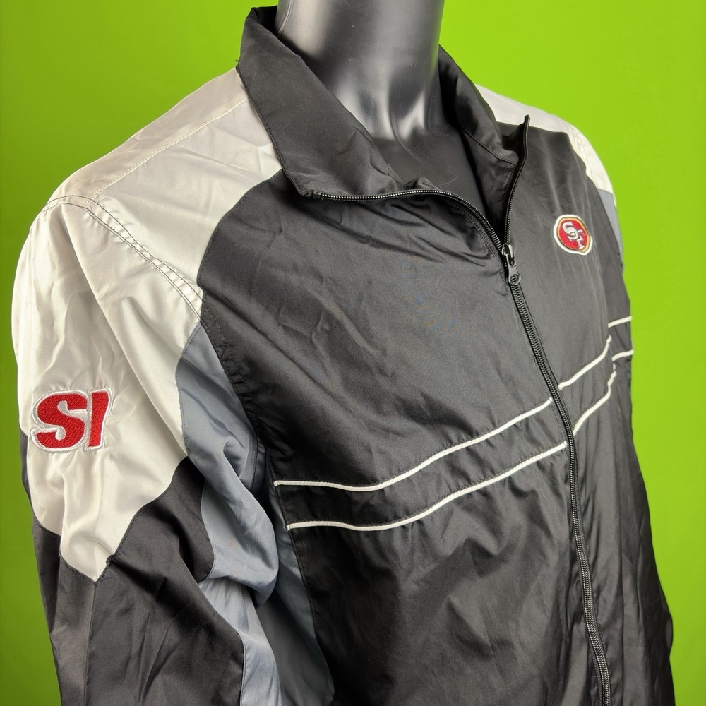 VTG San Francisco 49ers Dunbrooke Windbreaker Jacket Mens L Colorblock Full Zip
